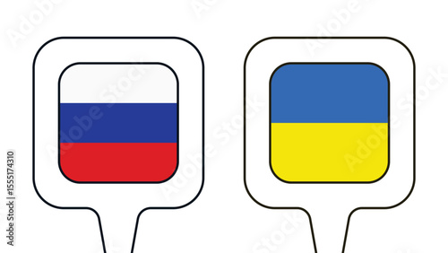 Illustration Vector Featuring Russia and Ukraine Identity