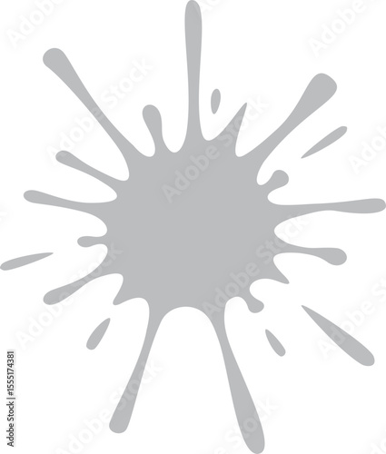 simple vector image of spontaneous splash in gray isolated on white