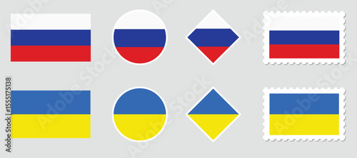 Illustration Vector Featuring Russia and Ukraine Identity