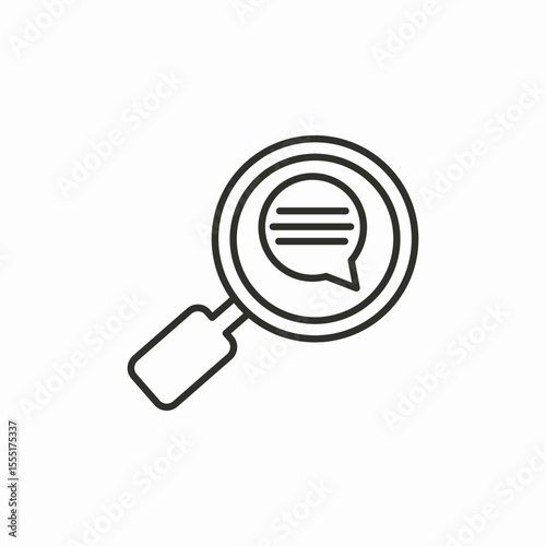 chat search magnifier icon sign vector