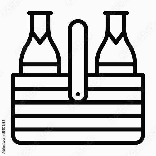 Beer Box Vector icon, Alcohol Drink, Beer Bottle Vector Icon, Packaging Beer, Fourth Of July Icon, Vector Style Lineal Icon. 