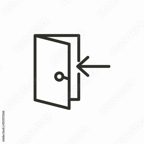 door arrow enter icon sign vector
