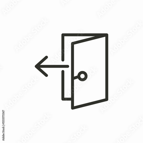 door arrow exit icon sign vector