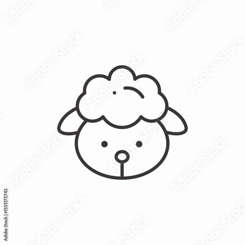 lamb face icon sign vector