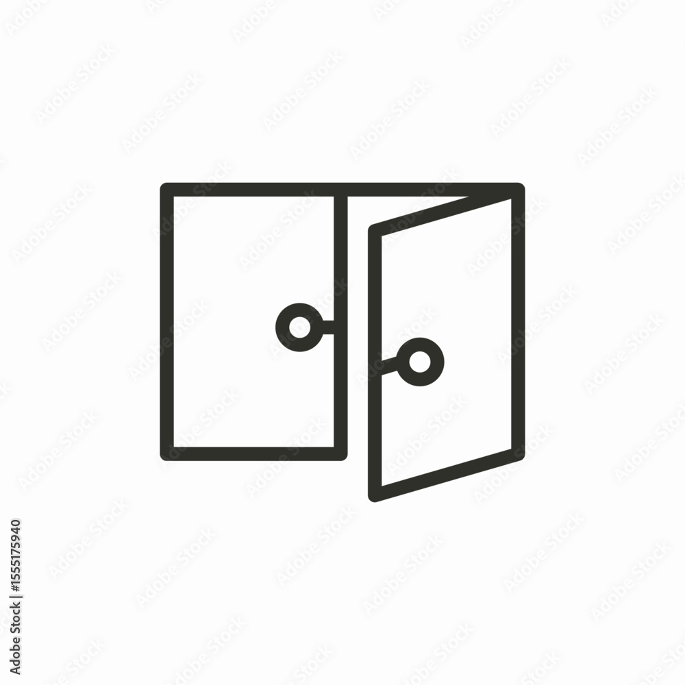 opened double doors icon sign vector opened double doors icon sign vector