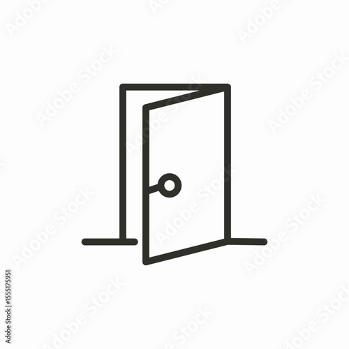 partially open door icon sign vector