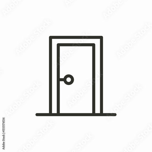 single closed door icon sign vector