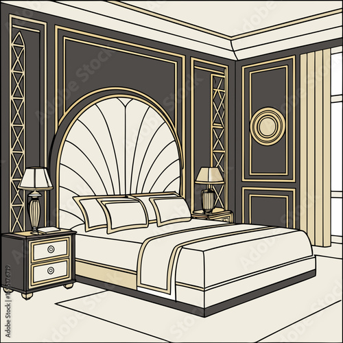 Luxurious Art Deco Bedroom Interior Design