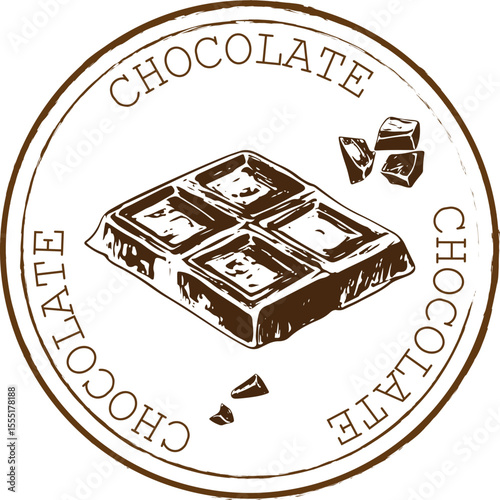grunge rubber stamp of chocolate