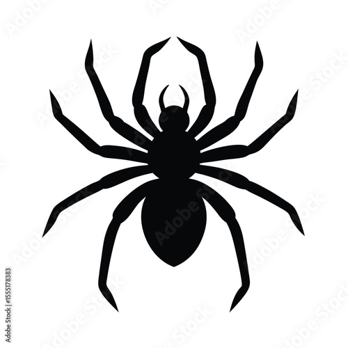 Spider black vector silhouette