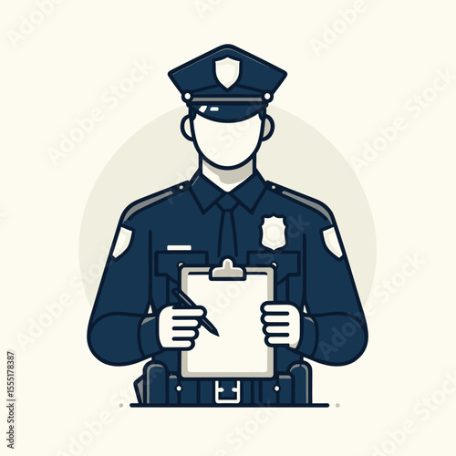 Police Officer Vector Logo Design