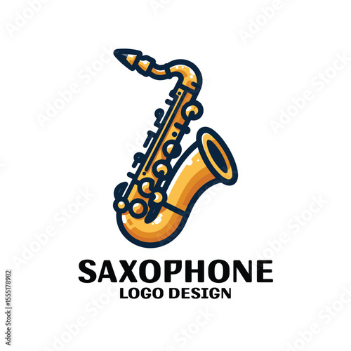 Saxophone Vector Logo Design