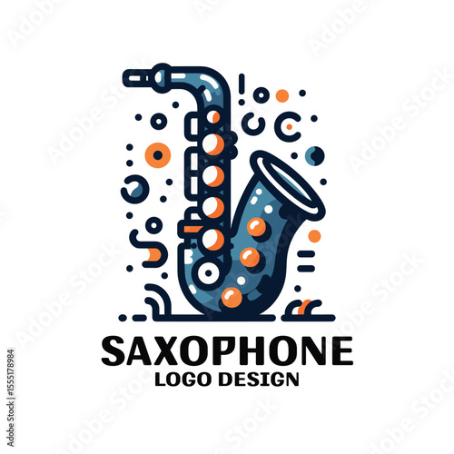 Saxophone Vector Logo Design