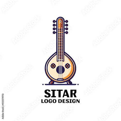 Sitar Vector Logo Design