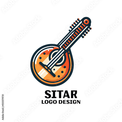 Sitar Vector Logo Design