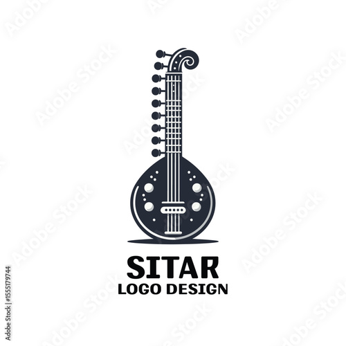 Sitar Vector Logo Design