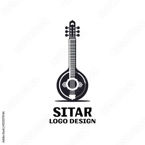 Sitar Vector Logo Design