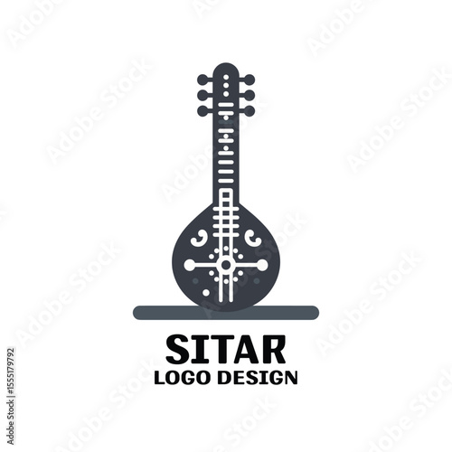Sitar Vector Logo Design