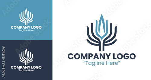 Unique Symmetrical Blue Logo Design for Brand Identity and Business Branding