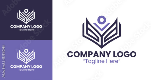 Stylish Abstract Purple Logo Design for Corporate Branding and Business Identity