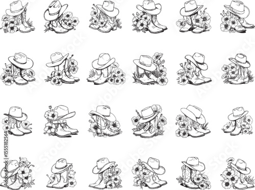 Wallpaper Mural COWBOY BOOTS SVG Torontodigital.ca