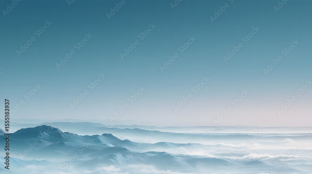 Blue Sky with Fluffy Clouds Over Serene Ocean Horizon Blue Sky with Fluffy Clouds Over Serene Ocean Horizon