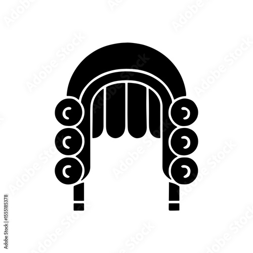 Judge wig icon symbolizing judicial authority and legal tradition – filled version