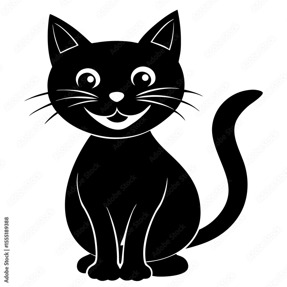 Obraz premium black and white cat