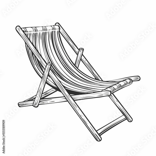 Sun lounger chair comfort vector image isolated on white background.