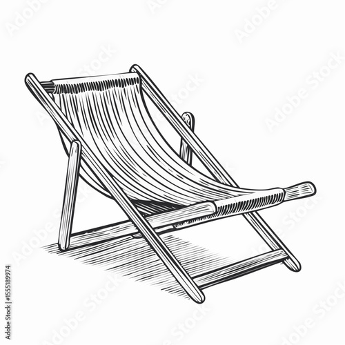 Sun lounger chair comfort vector image isolated on white background.