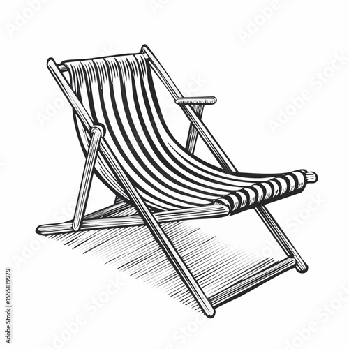 Sun lounger chair comfort vector image isolated on white background.