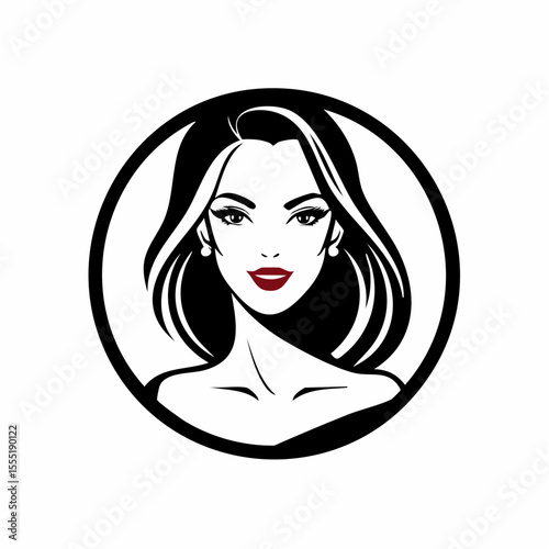 Woman fashion model logo design template Vector Image isolated on white