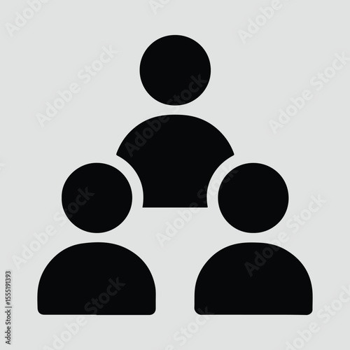 Silhouette team leader with subordinates concept hierarchical structure Vector illustration