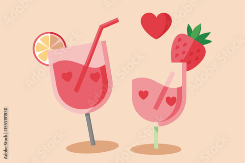glass of champagne with strawberry