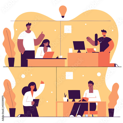 people in work