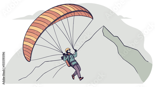 Paragliding Adventure Over Mountain Peaks.