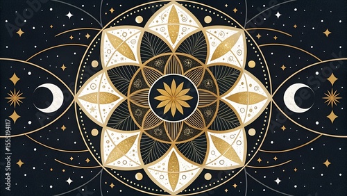 abstract composition of a space based symmetrical