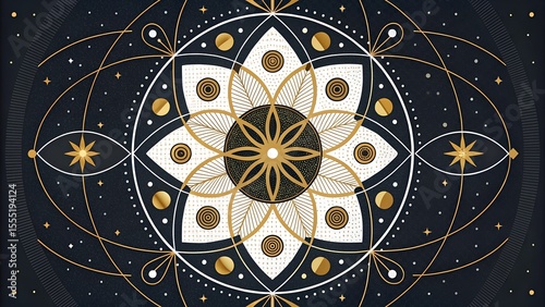 abstract composition of a space based symmetrical