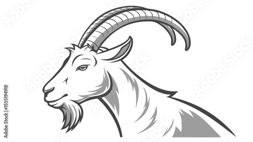 Detailed Profile of a Majestic Goat 1.