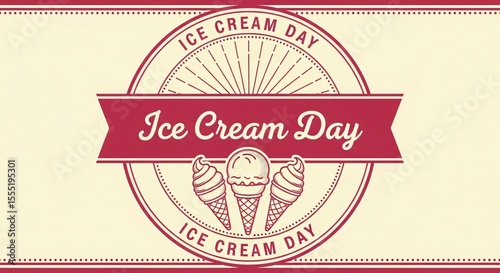 Wallpaper Mural Ice Cream Day Celebration Banner, Sweet Treats and Summer Vibes Torontodigital.ca