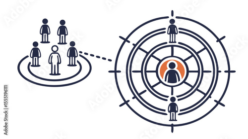 Networked Individuals Targeting a Central Figure.