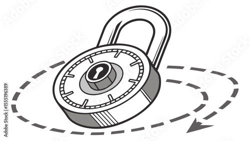 Rotating Combination Lock with Security Features.