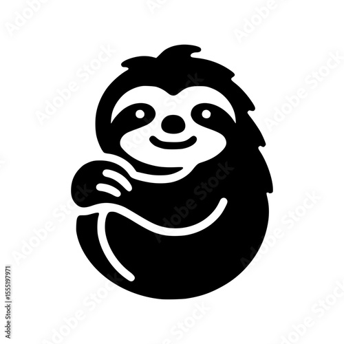 A charming sloth vector illustration, a symbol of relaxation and tranquility, illustrated in silhouette style