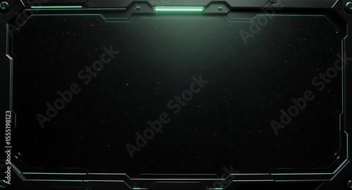 Abstract Futuristic Green Tech Interface Frame Background