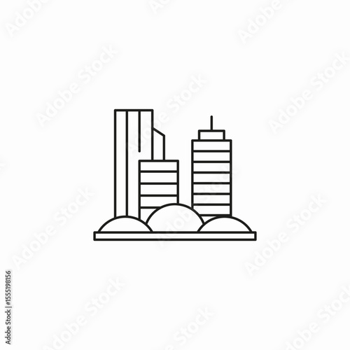 city skyline buildings icon sign vector