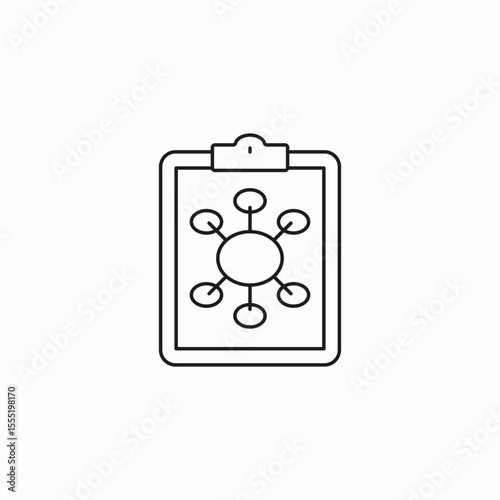 clipboard mindmap planning icon sign vector