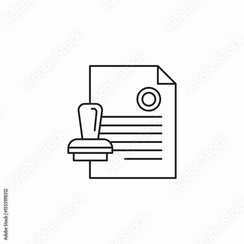 document stamp approved icon sign vector