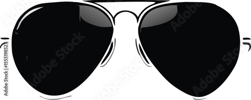 Black Aviator Sunglasses Illustration Simple Design Fashion Accessory Dark Shades Eye Protection