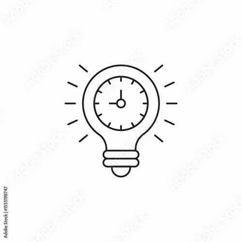 lightbulb clock idea icon sign vector