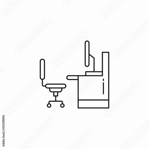 office workstation setup icon sign vector